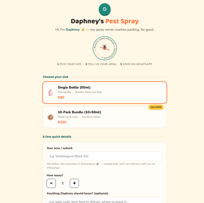 Daphney's Pest Spray — Pest Control